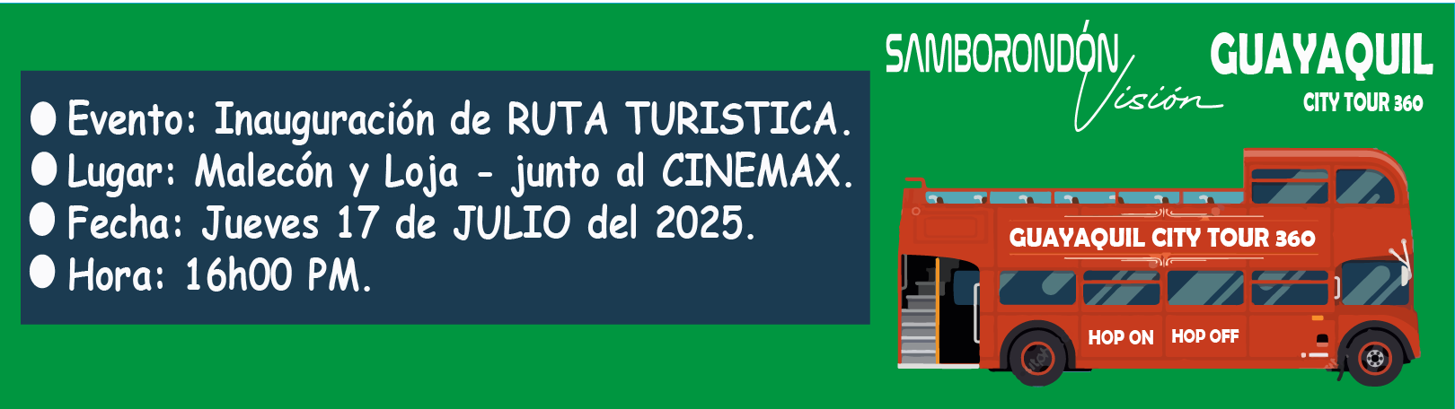 Inauguración Rutas Turisticas GYE 2025