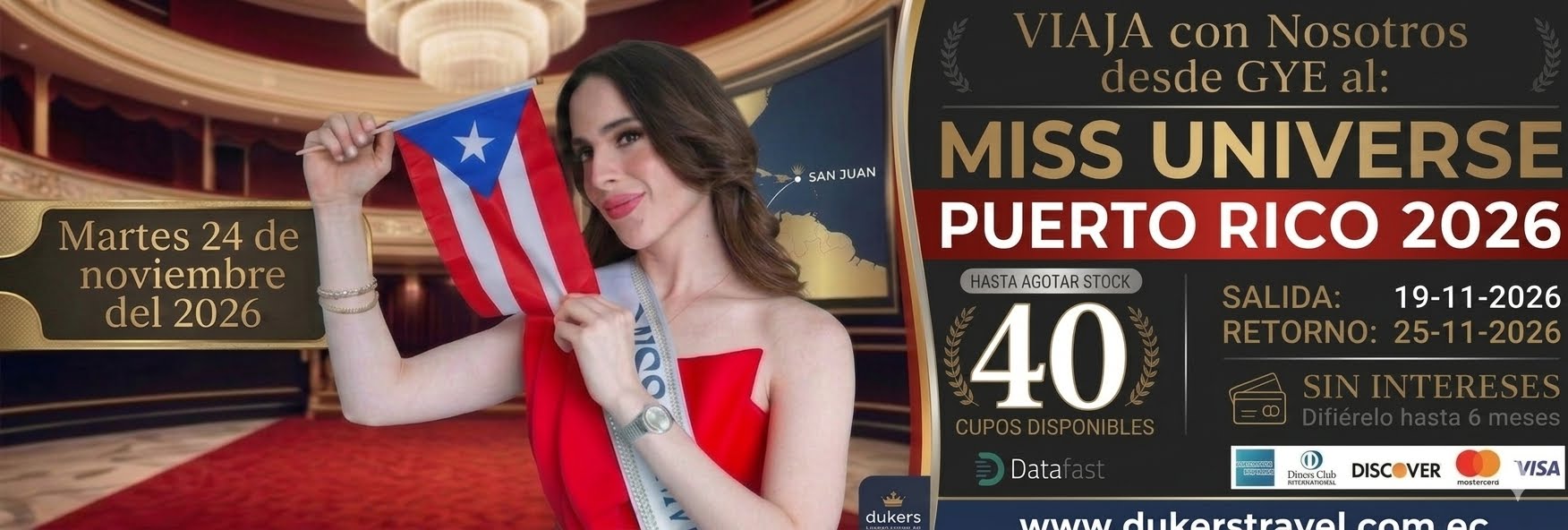Campaña Miss Universe Puerto Rico 2026 Dukers Travel